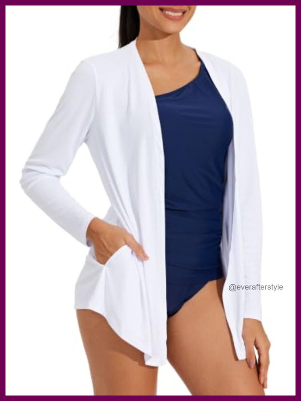UPF 50+ Cardigan Sun Shirt Shawl Collar Quick Dry Lightweight Wrap